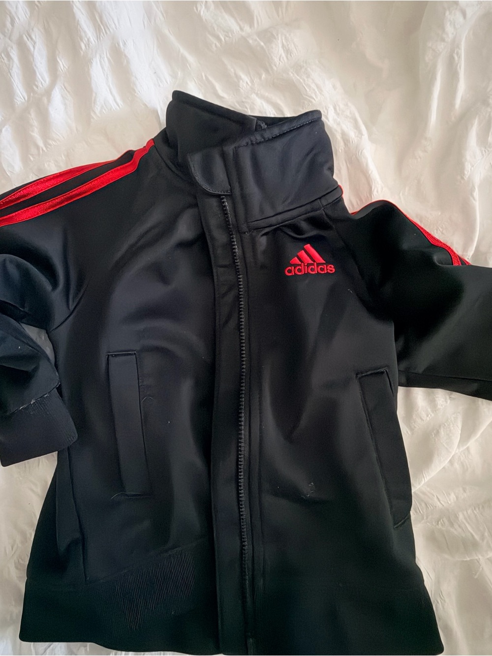 adidas baby Black Jacket with Red Accents